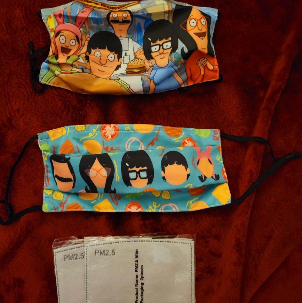 BOBS BURGERS Face Mask Adult Size One Size Fits All